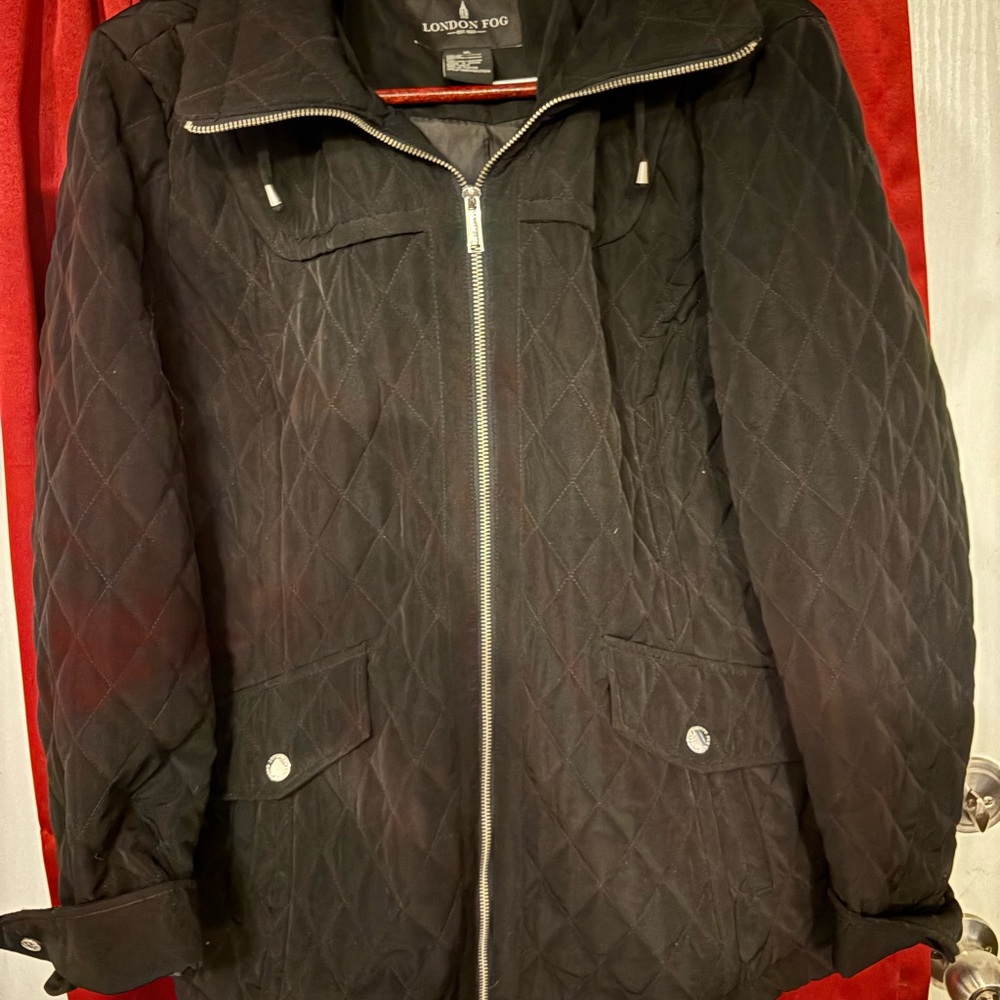 London Fog Black Quilted Puffer Jacket